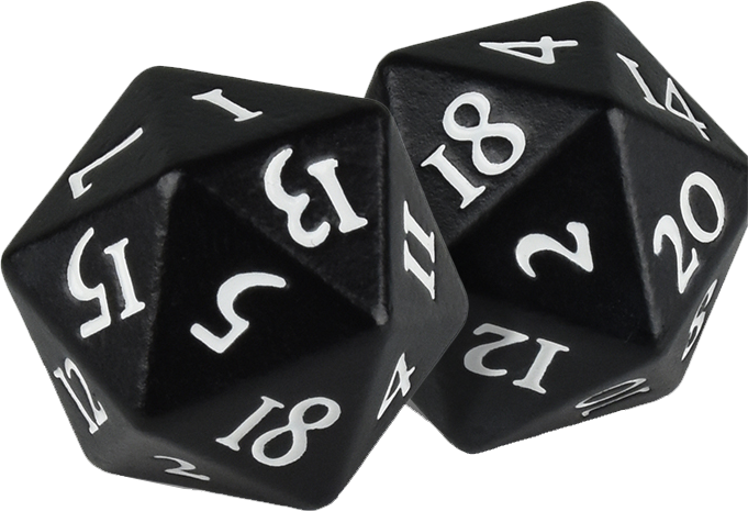 Black20 Sided Dice PNG