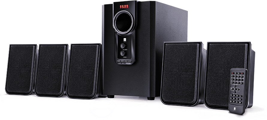 Black5.1 Channel Home Theater Speaker Systemwith Remote PNG