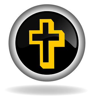 Blackand Gold Cross Icon PNG
