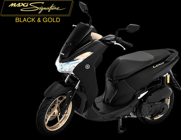 Blackand Gold Maxi Scooter PNG