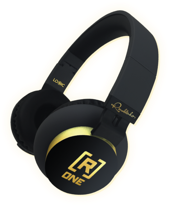 Blackand Gold Over Ear Headphones PNG