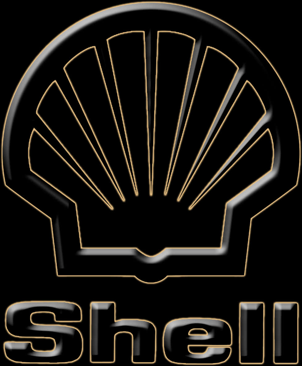 Blackand Gold Shell Logo PNG