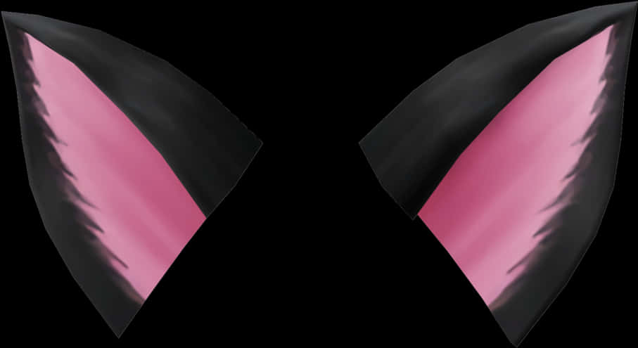 Blackand Pink Cat Ears Graphic PNG