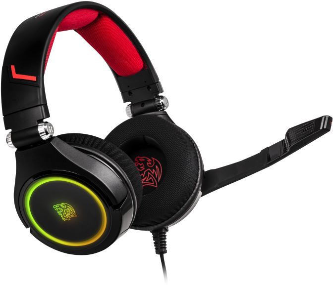 Blackand Red Gaming Headsetwith Microphone PNG