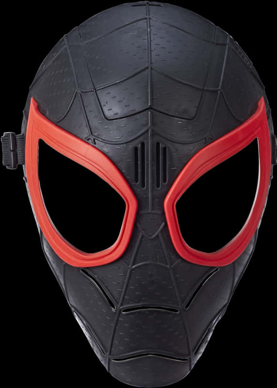 Blackand Red Spiderman Mask PNG