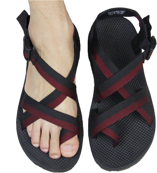 Blackand Red Strappy Sandal PNG