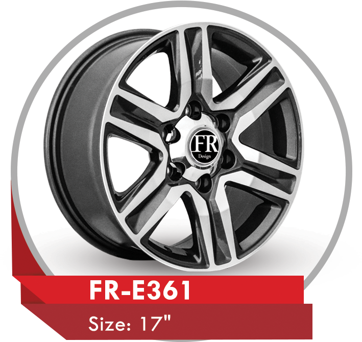 Blackand Silver Alloy Wheel F R E361 PNG
