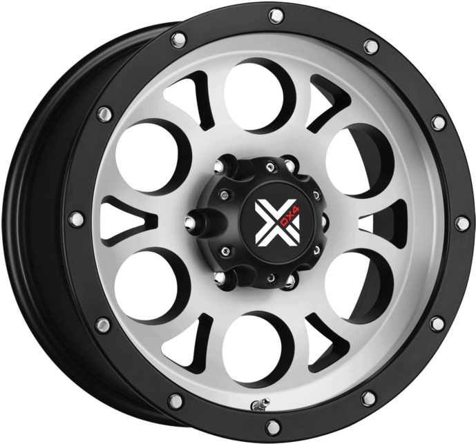 Blackand Silver Alloy Wheel PNG