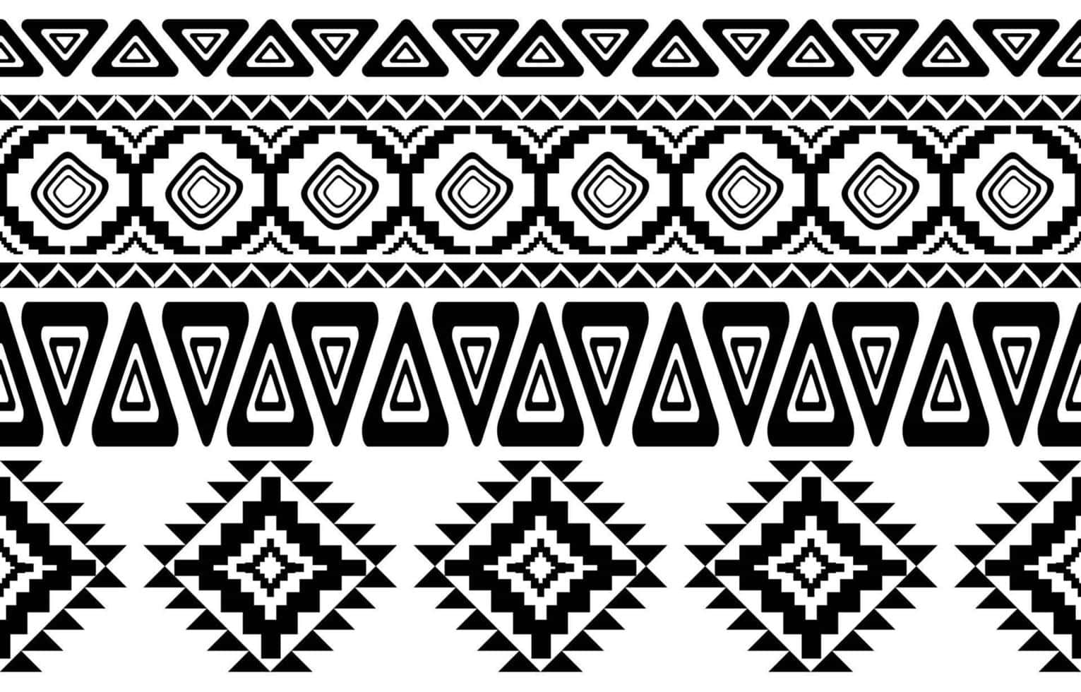 Blackand White African Print Pattern Wallpaper