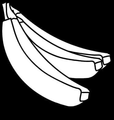 Blackand White Banana Cluster Illustration PNG