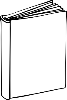 Blackand White Book Clipart PNG