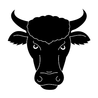 Blackand White Bull Graphic PNG