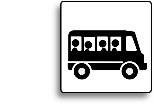 Blackand White Bus Icon PNG