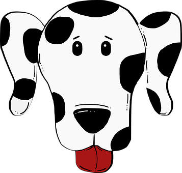 Blackand White Cartoon Dog PNG