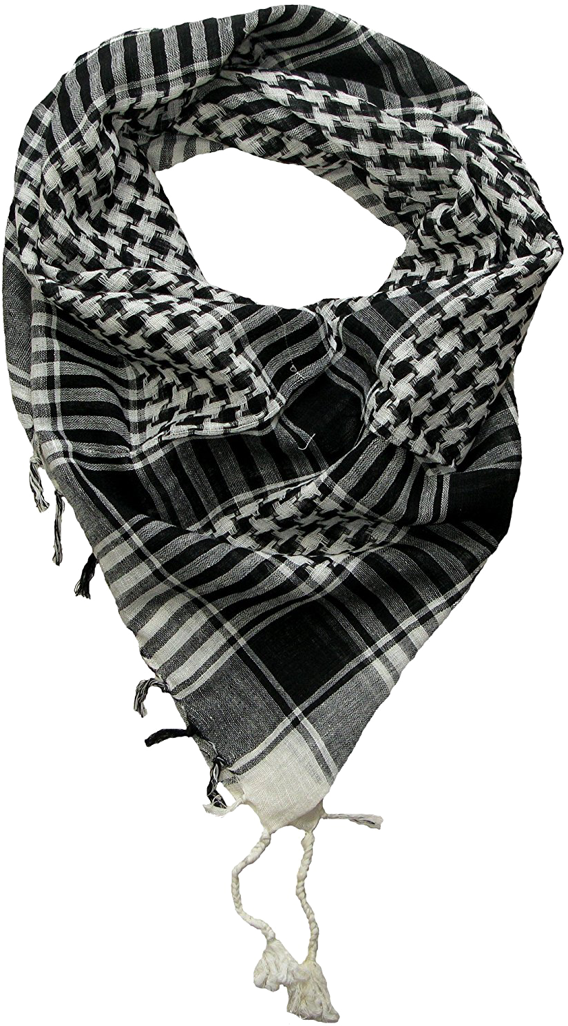 Blackand White Checked Scarf PNG