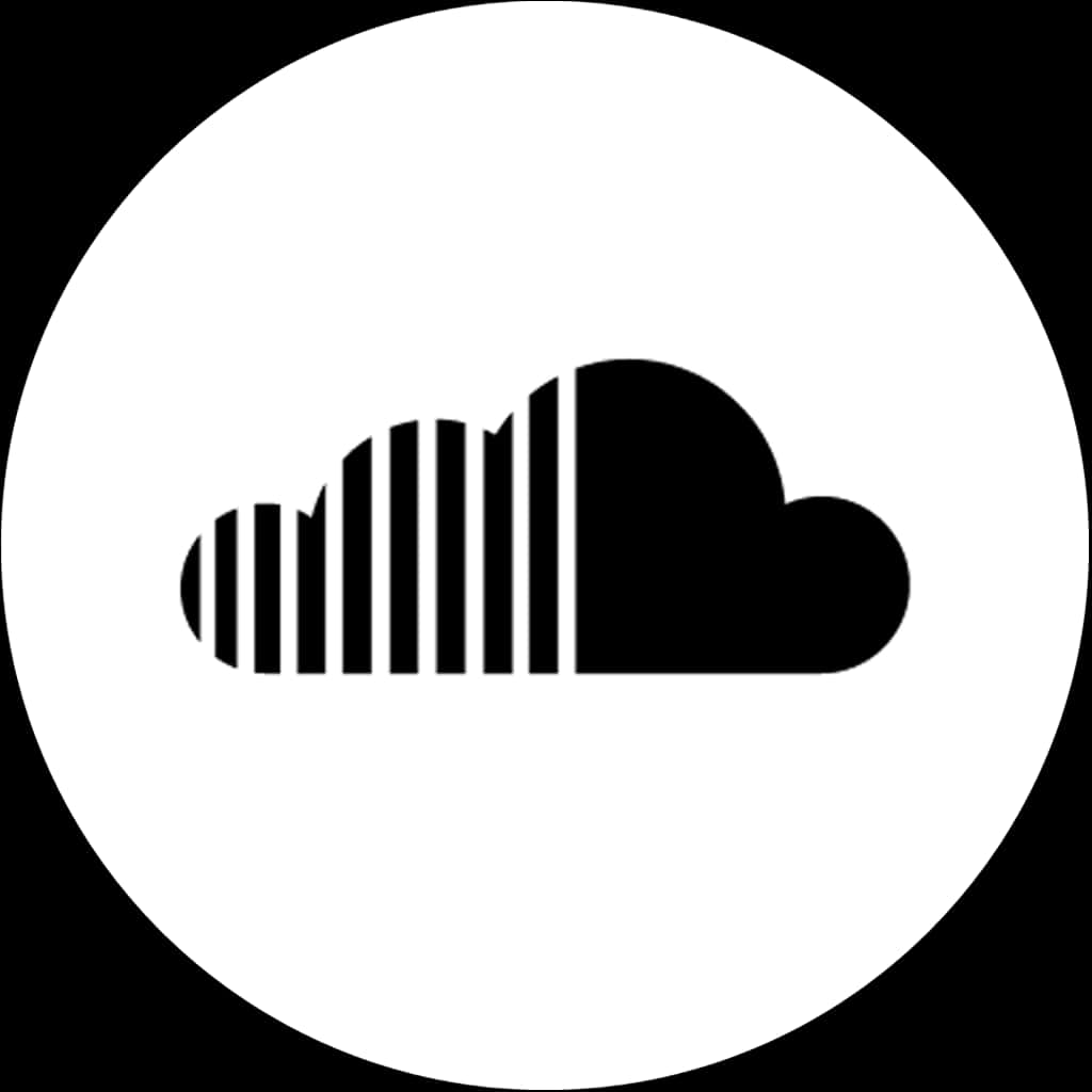 Blackand White Cloud Graphicon White Circle PNG