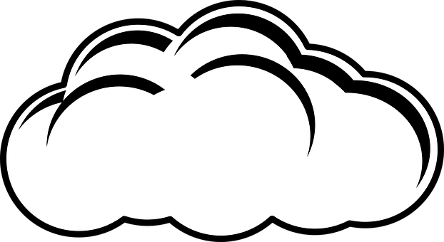 Blackand White Cloud Vector PNG