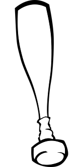 Blackand White Cricket Bat Silhouette PNG