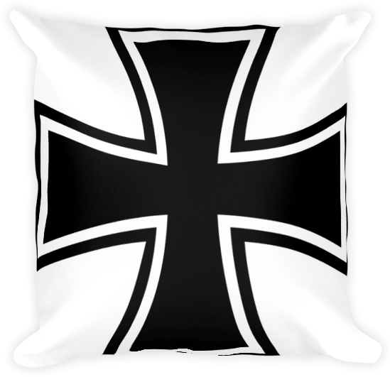 Blackand White Cross Pillow Design PNG