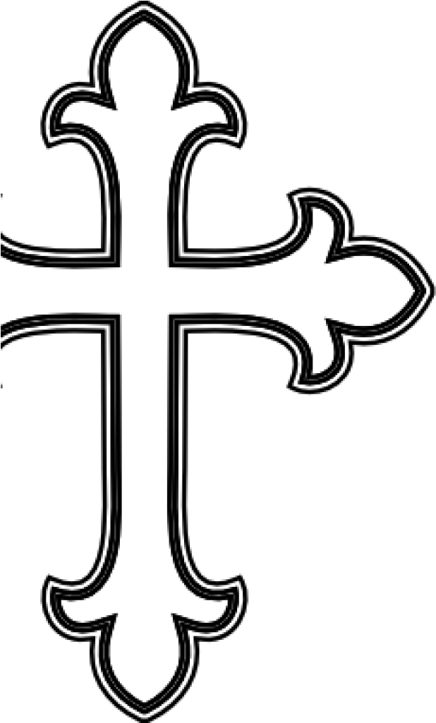 Blackand White Decorative Cross Clipart PNG