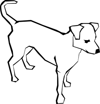 Blackand White Dog Silhouette PNG