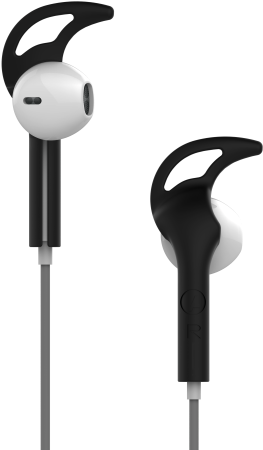 Blackand White Earhooks Earbuds PNG