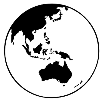 Blackand White Earth Map PNG