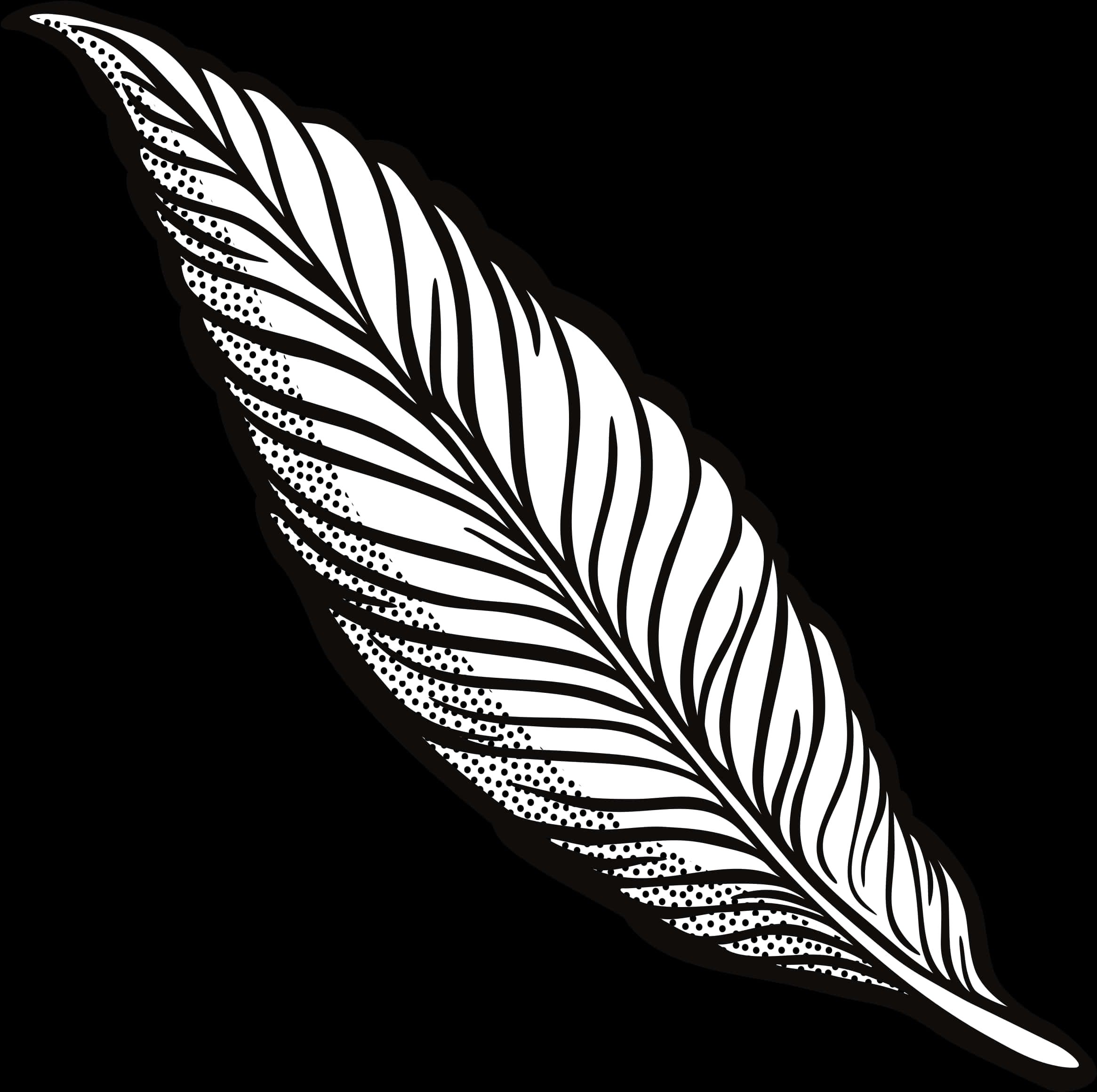 Download Blackand White Feather Illustration | Wallpapers.com