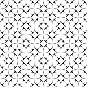 Blackand White Floral Pattern PNG