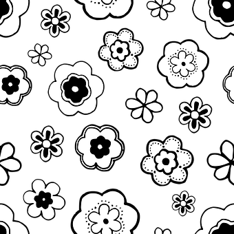 Download Blackand White Floral Pattern | Wallpapers.com