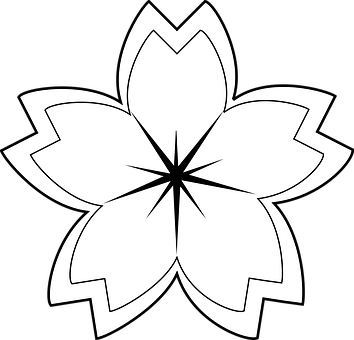 Blackand White Flower Graphic PNG