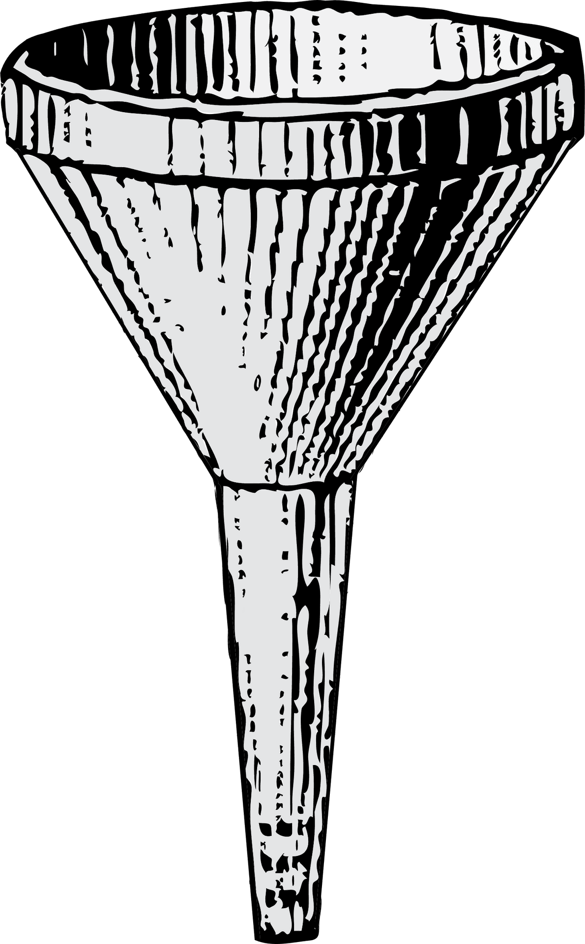 Blackand White Funnel Illustration PNG