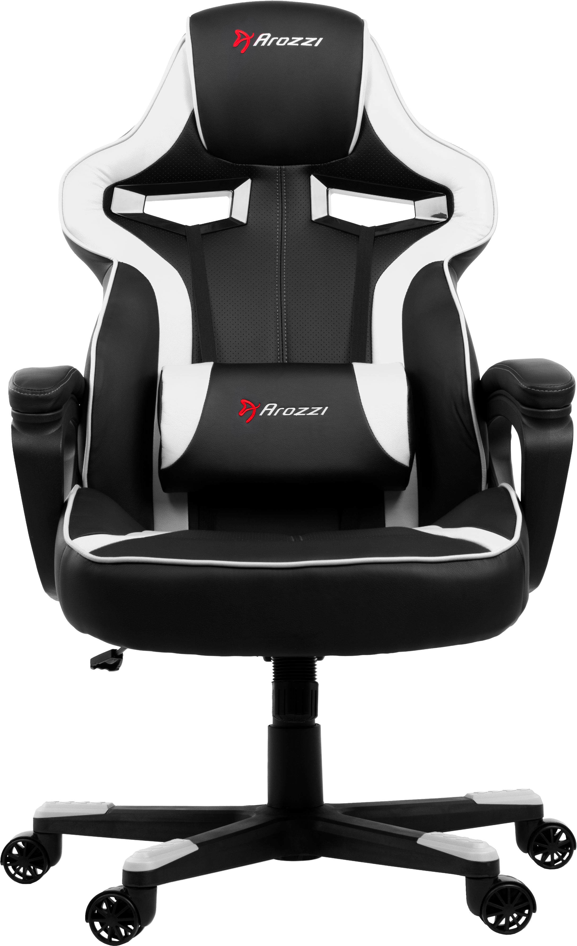 Blackand White Gaming Chair Arozzi PNG
