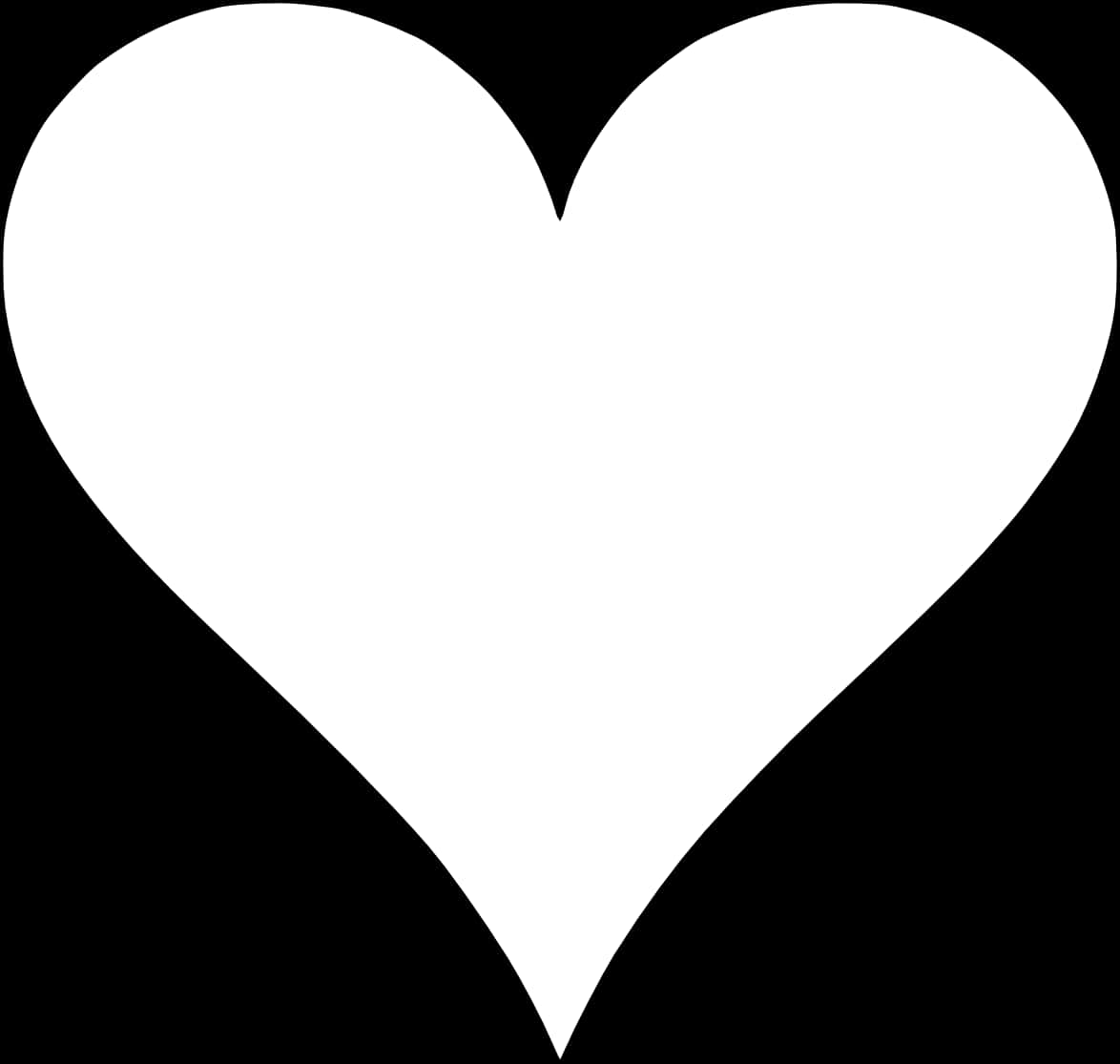 Blackand White Heart Outline PNG