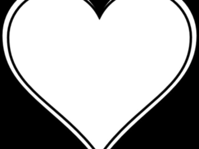 Blackand White Heart Outline PNG