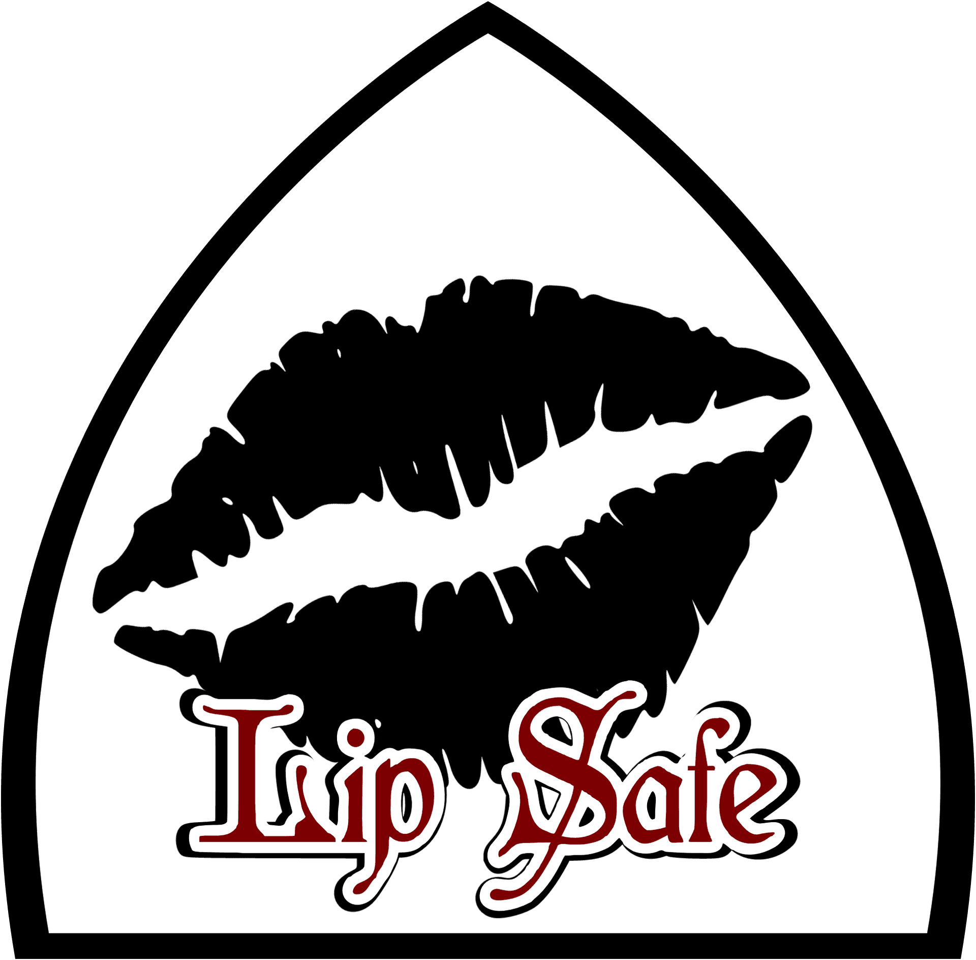 Blackand White Lip Print Logo PNG