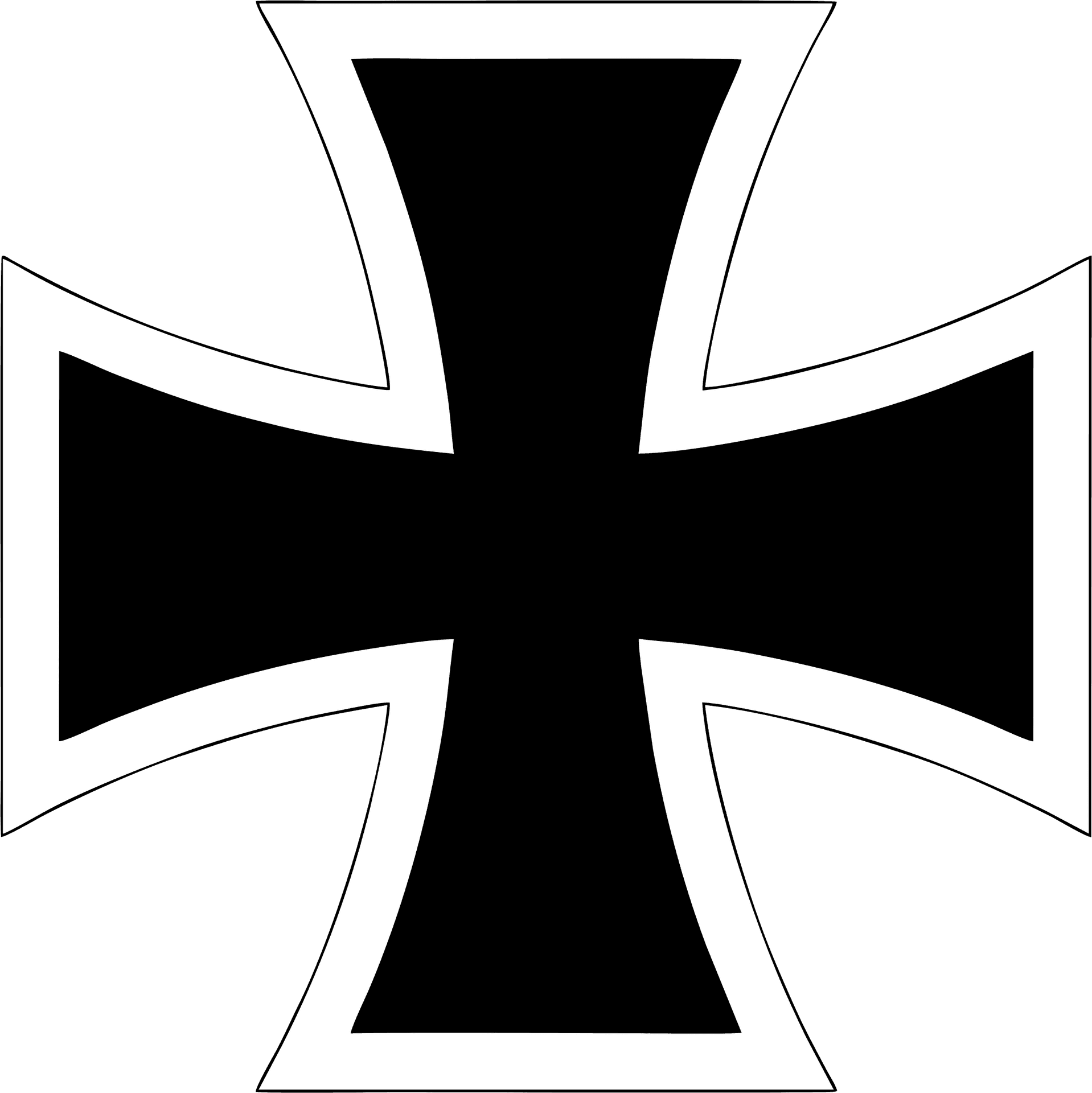 Blackand White Maltese Cross Clipart PNG