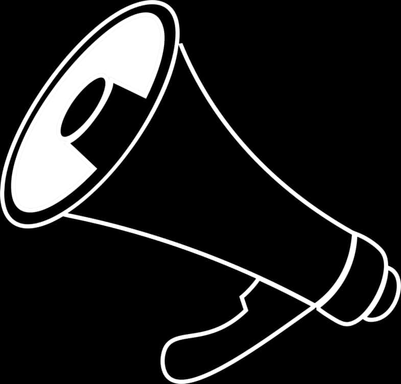 Blackand White Megaphone Graphic PNG