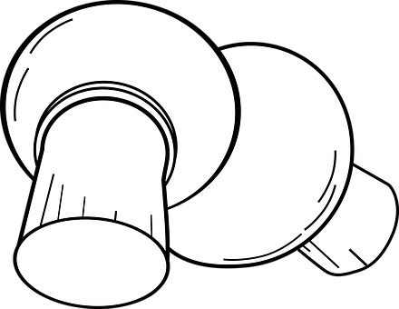 Blackand White Mushroom Drawing PNG