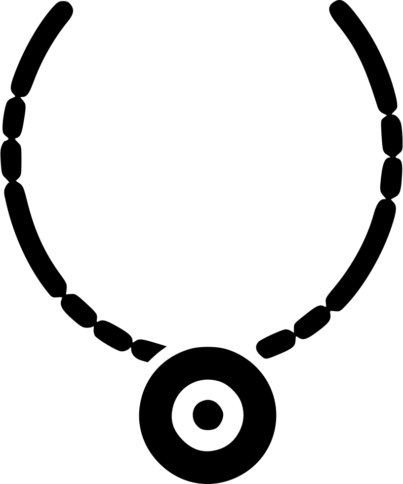Blackand White Necklace Graphic PNG