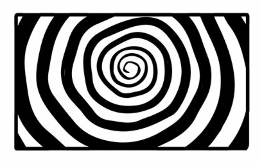 Blackand White Optical Illusion Spiral PNG