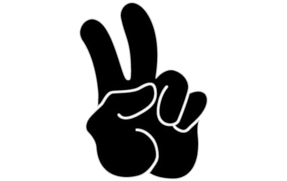 Blackand White Peace Sign Graphic PNG