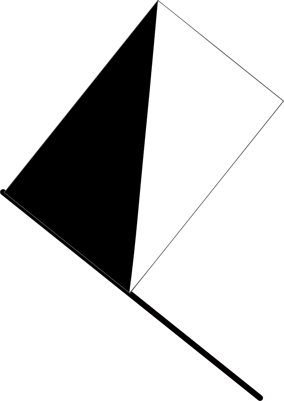 Blackand White Pennant Flag PNG