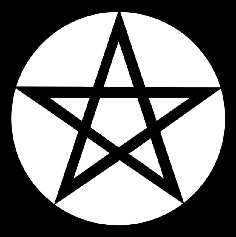 Blackand White Pentagram PNG