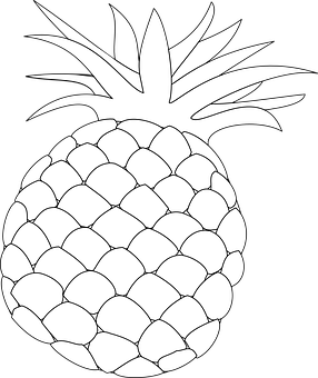 Blackand White Pineapple Graphic PNG