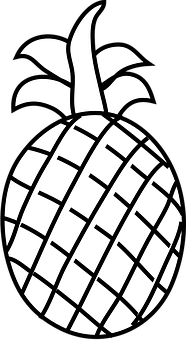 Blackand White Pineapple Graphic PNG