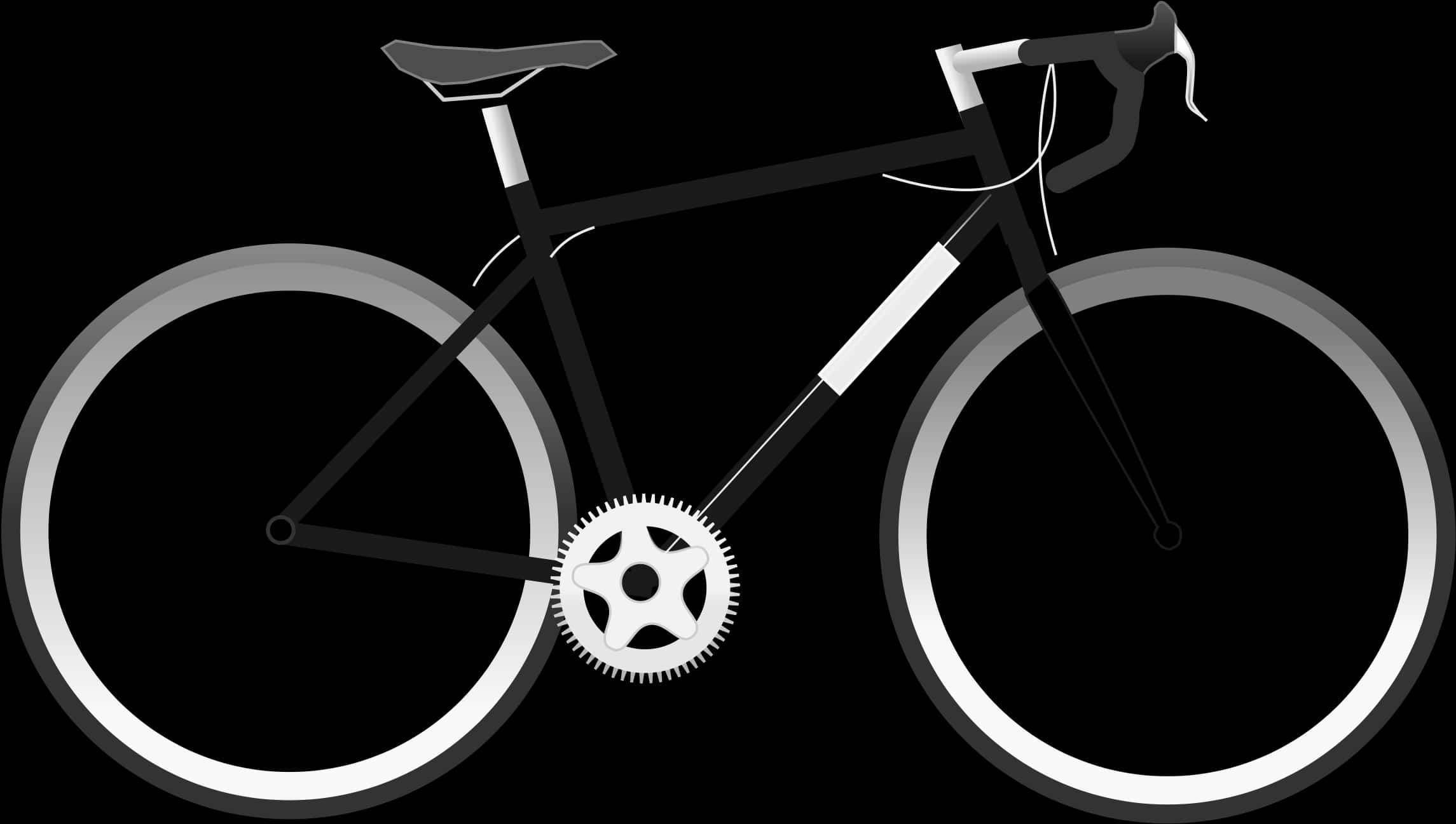 Blackand White Road Bike Vector PNG