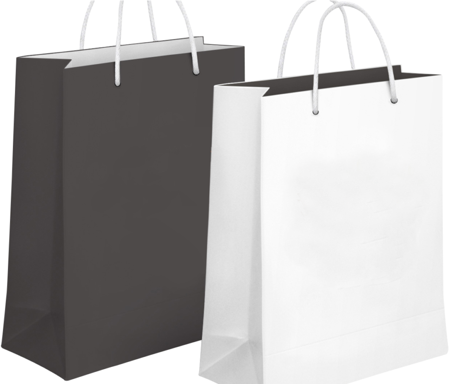 Blackand White Shopping Bags PNG