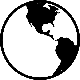 Blackand White Silhouetteof Earth PNG