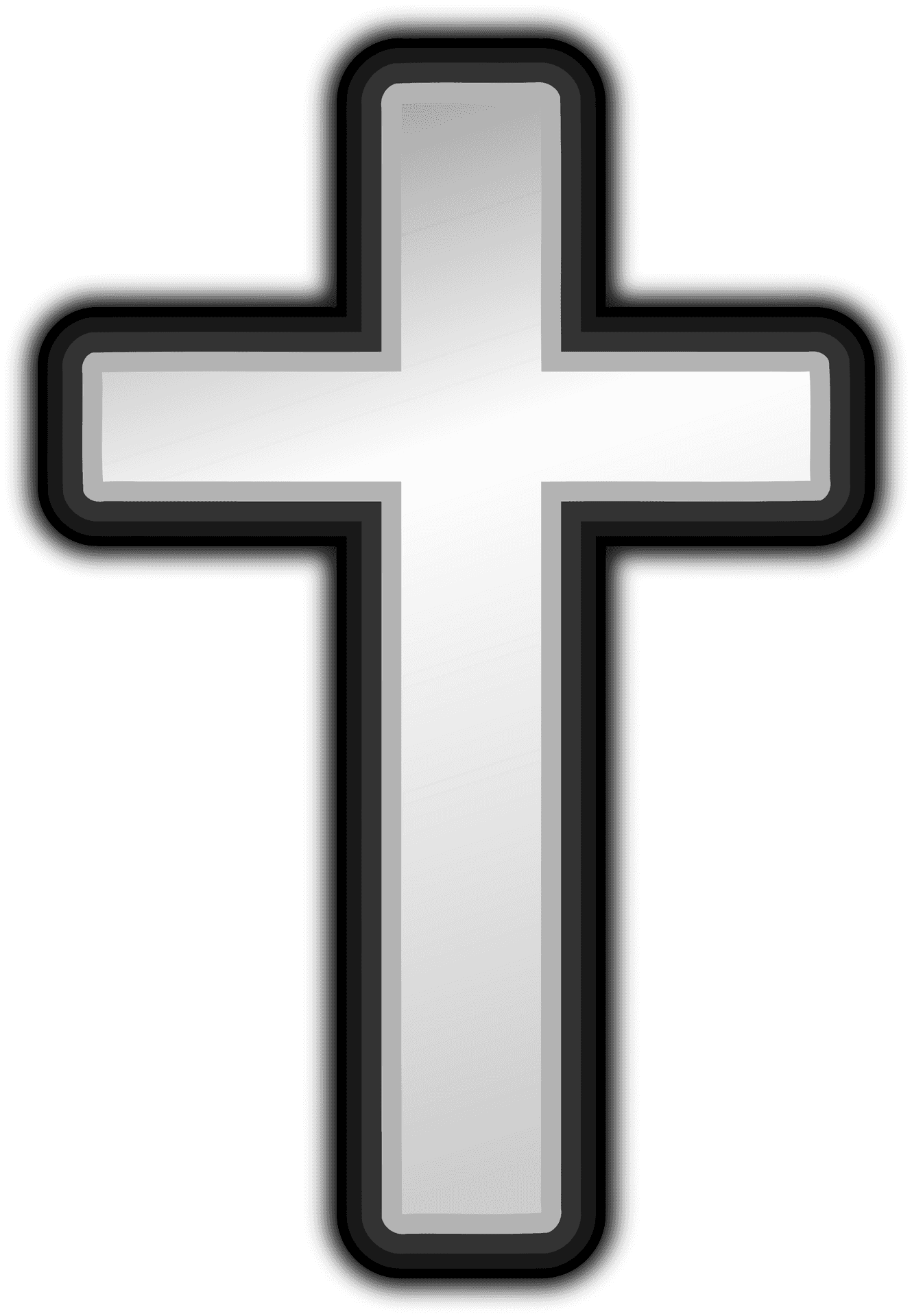 Blackand White Simple Cross Clipart PNG